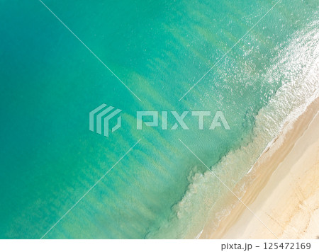 Aerial view beautiful sea surface nature background,Amazing waves texture ocean sea background 125472169