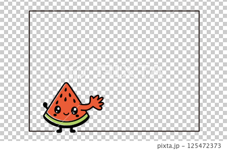 Fruit character frame design, watermelon 125472373