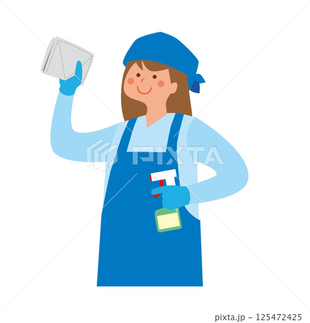 女性清掃員 女性清掃員 125472425