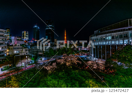春の青葉城址公園から見る夜景 125472427