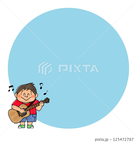ギターを弾く男の子　コピースペース 125472787