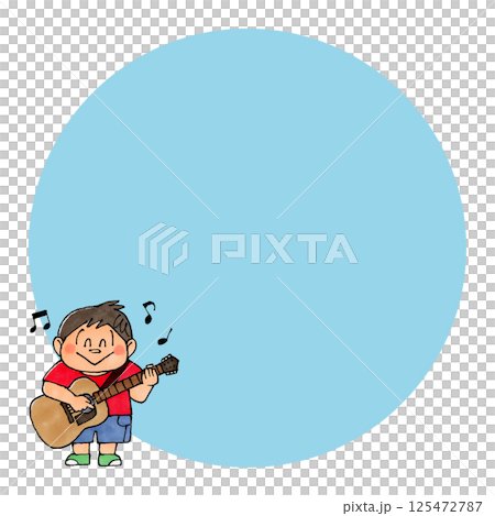 ギターを弾く男の子　コピースペース 125472787