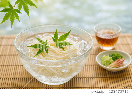 涼しげなそうめんと夏の薬味セット 125473713