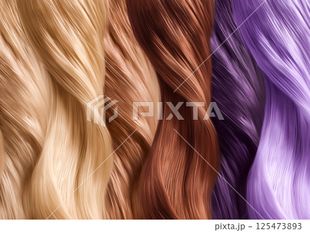 異なるトーンのシルキーな髪の高精細クローズアップ 異なるトーンのシルキーな髪の高精細クローズアップ 125473893