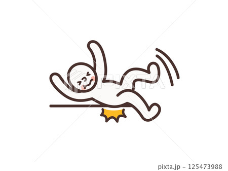 滑って転んでしまった人のピクトグラム 125473988