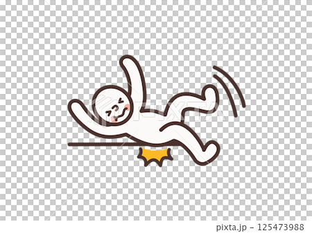 滑って転んでしまった人のピクトグラム 125473988