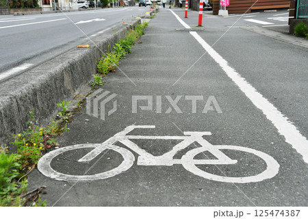 自転車専用の道路表示 125474387