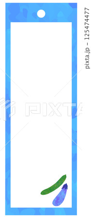 イラスト付きの短冊 きゅうり ナス 七夕素材 ベクター 125474477