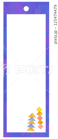 イラスト付きの短冊 三角つなぎ 菱飾り 七夕素材 ベクター 125474479