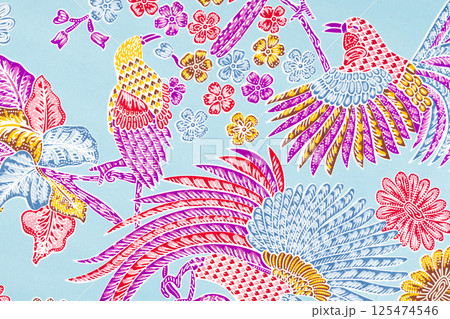 Sarong batik fabric texture, can be used as background. 125474546