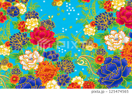 Traditional style fabric textile for background. 125474565