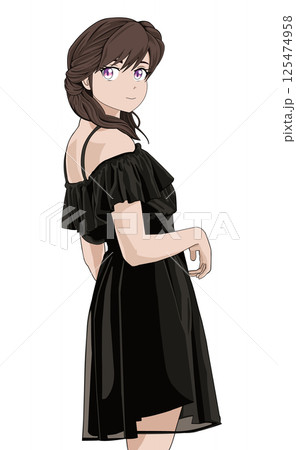 黒いドレスの女の子 125474958
