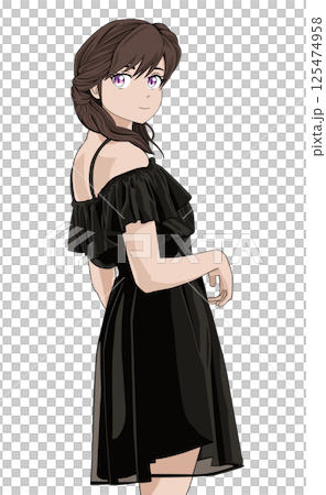黒いドレスの女の子 125474958