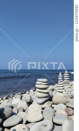 鳴り石の浜 ストーンバランシング 鳴り石の浜 ストーンバランシング 125475092