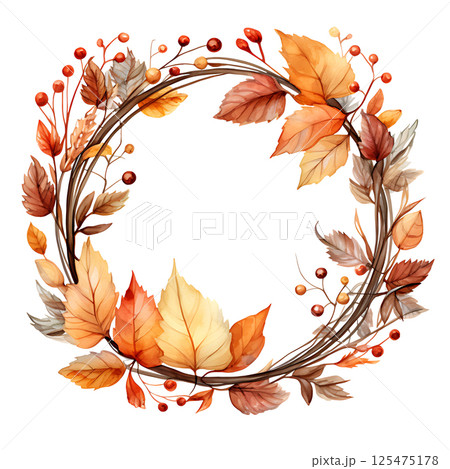 Watercolor painting Realistic Autumn natural leaves set botanical on white background. Watercolor painting Realistic Autumn natural leaves set botanical on white background. 125475178
