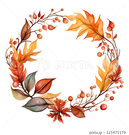 Watercolor painting Realistic Autumn natural leaves set botanical on white background. Watercolor painting Realistic Autumn natural leaves set botanical on white background. 125475179