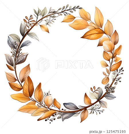 Watercolor painting Realistic Autumn natural leaves set botanical on white background. 125475193
