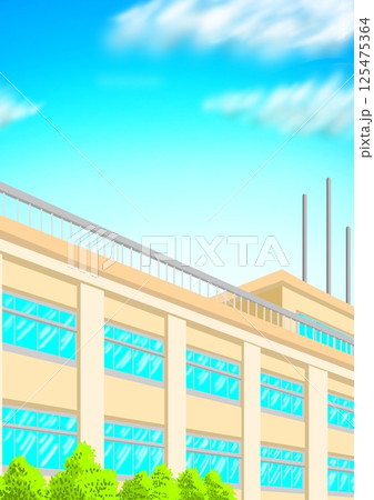 学校の校舎と青空 学校の校舎と青空 125475364