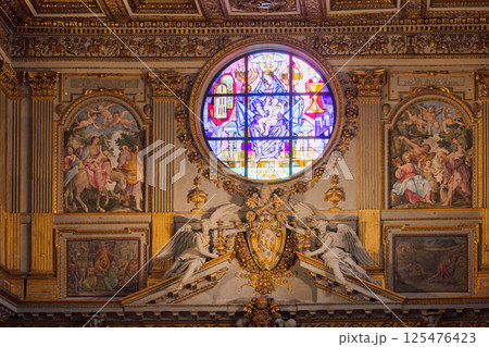 Papal Basilica of Saint Mary Major interior in Rome, Italy. 125476423