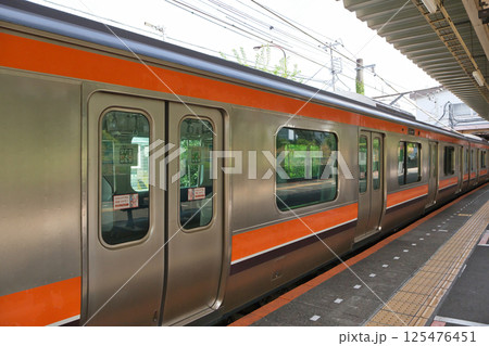 発車を待つ、武蔵野線　205系　快速電車　北府中駅　ホーム 125476451