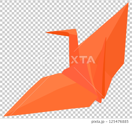 Crane Origami Warm colors Vector material Crane Origami Warm colors Vector material 125476885