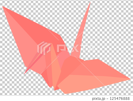 Crane origami pink vector material Crane origami pink vector material 125476888