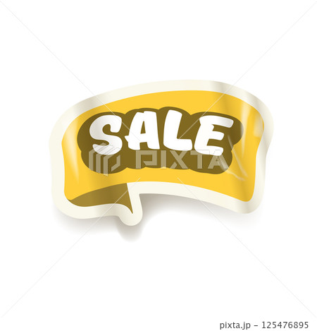 Yellow SALE sticker isolated on white. Orange Price sale sticker, sale sticker, price tag, retro label, sale or discount sticker, promotional badge set, shopping label png 125476895