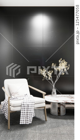 decor sofa armchair minimalist design muji style.3D rendering decor sofa armchair minimalist design muji style.3D rendering 125477058