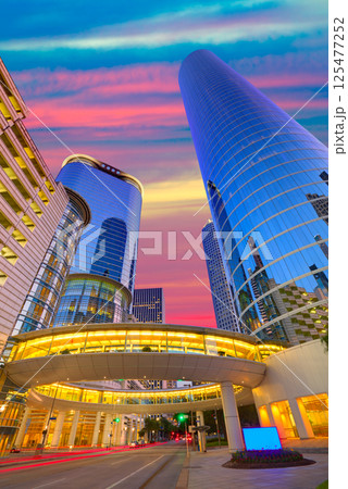 Houston Downtown sunset skyscrapers Texas Houston Downtown sunset skyscrapers Texas 125477252
