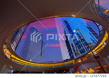 Houston Downtown sunset skyscrapers Texas Houston Downtown sunset skyscrapers Texas 125477264
