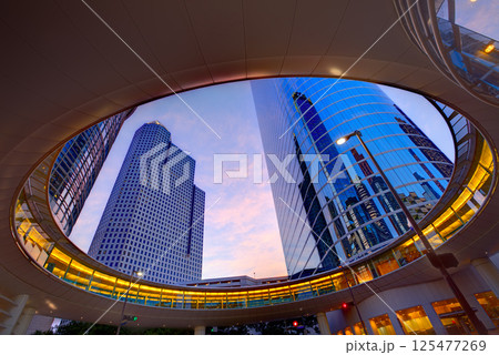 Houston Downtown sunset skyscrapers Texas 125477269
