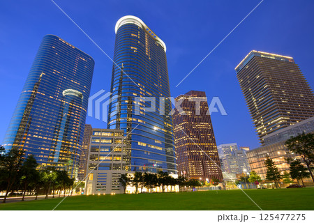 Houston Downtown skyline sunset at Texas US 125477275