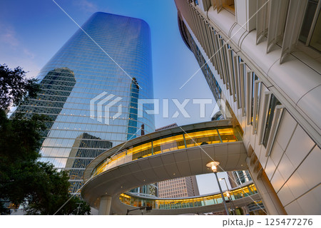 Houston Downtown sunset skyscrapers Texas Houston Downtown sunset skyscrapers Texas 125477276