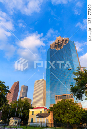 Houston skyline in Sam Houston Park at Texas US 125477300