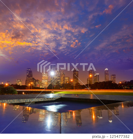Houston sunset skyline from Texas US 125477382