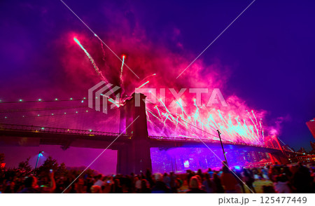 July 4th 2014 fireworks Brooklyn bridge Manhattan July 4th 2014 fireworks Brooklyn bridge Manhattan 125477449