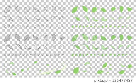 一組簡單的插圖，樹葉在風中飄舞 125477457