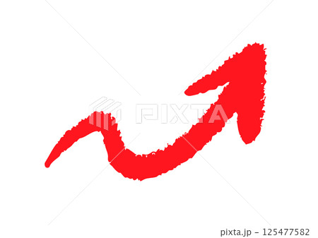 手書きのカーブ矢印 ベクター 赤 手書きのカーブ矢印 ベクター 赤 125477582