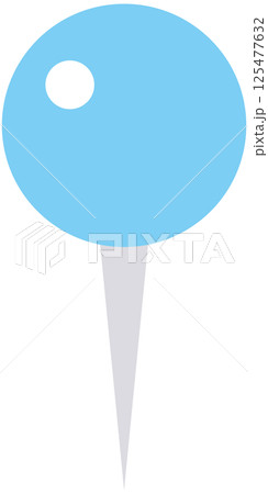 シンプルな丸いマップピンのイラスト（水色） 125477632
