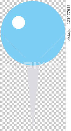 シンプルな丸いマップピンのイラスト（水色） 125477632