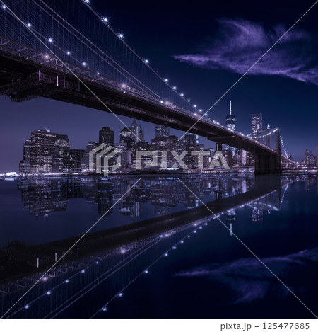 Brooklyn Bridge sunset New York Manhattan Brooklyn Bridge sunset New York Manhattan 125477685