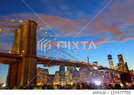 Brooklyn bridge and Manhattan skyline July 4th Brooklyn bridge and Manhattan skyline July 4th 125477708