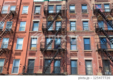 Brooklyn brickwall facades in New York US 125477720