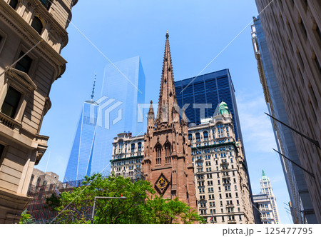 Trinity Church  Freedom Tower Manhattan NYC 125477795