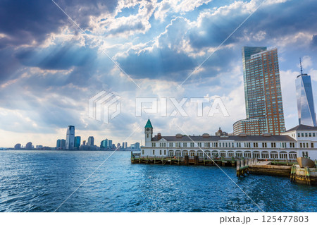Pier A in Battery Park Manhattan skyline New York Pier A in Battery Park Manhattan skyline New York 125477803