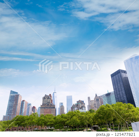 Lower Manhattan New York skyline Battery Park Lower Manhattan New York skyline Battery Park 125477821