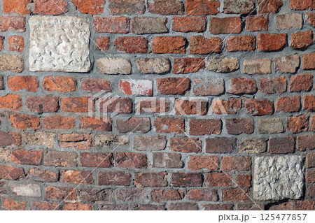 Old brick wall pattern 125477857