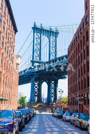 Manhattan Bridge at Brooklyn street New York US 125477911