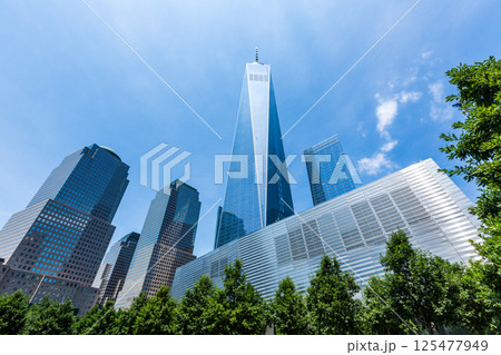 New York skyline and Freedom Tower Manhattan 125477949