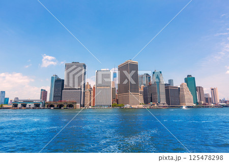 Manhattan New York skyline from NY bay in USA 125478298
